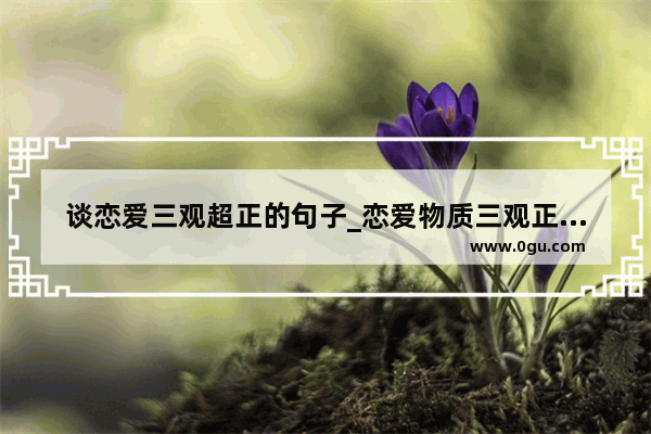 谈恋爱三观超正的句子_恋爱物质三观正句子