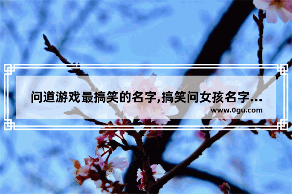 问道游戏最搞笑的名字,搞笑问女孩名字的句子