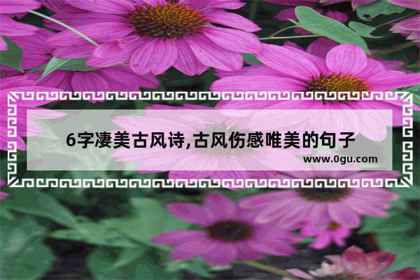 6字凄美古风诗,古风伤感唯美的句子
