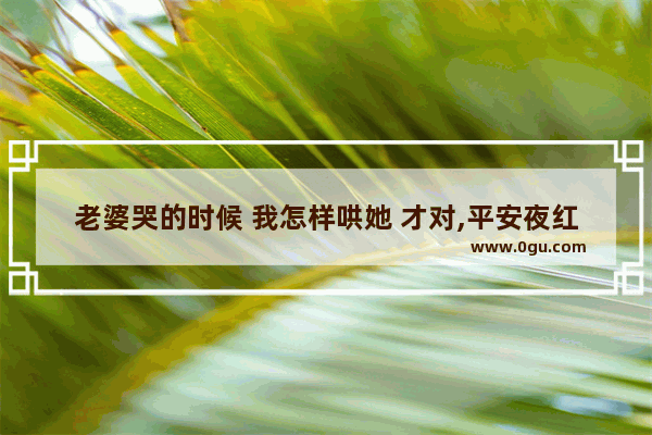 老婆哭的时候 我怎样哄她 才对,平安夜红包祝福老婆句子