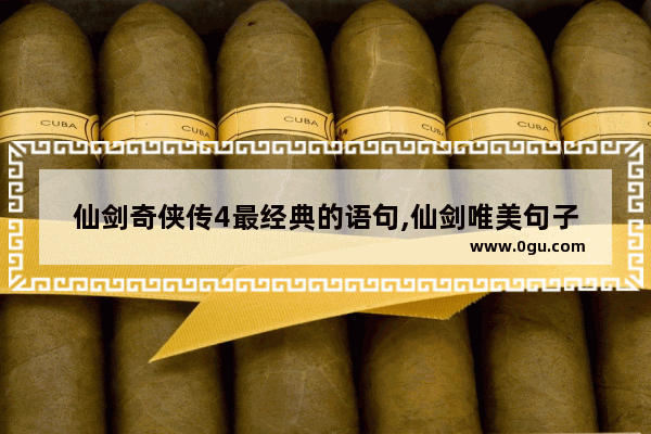 仙剑奇侠传4最经典的语句,仙剑唯美句子