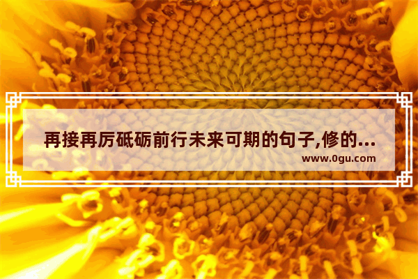 再接再厉砥砺前行未来可期的句子,修的美好人生的句子