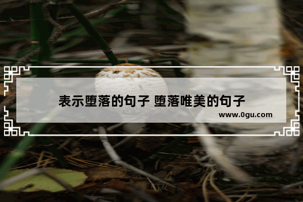 表示堕落的句子 堕落唯美的句子