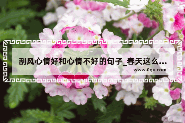 刮风心情好和心情不好的句子_春天这么美丽,你想对春天说些什么呢?答案