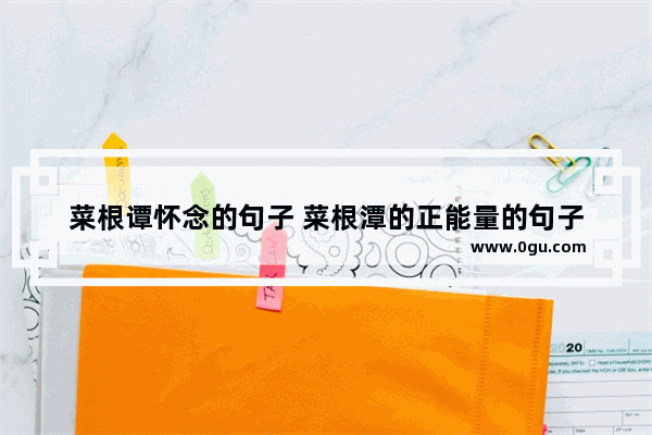 菜根谭怀念的句子 菜根潭的正能量的句子