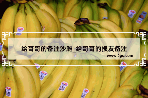 给哥哥的备注沙雕_给哥哥的损友备注