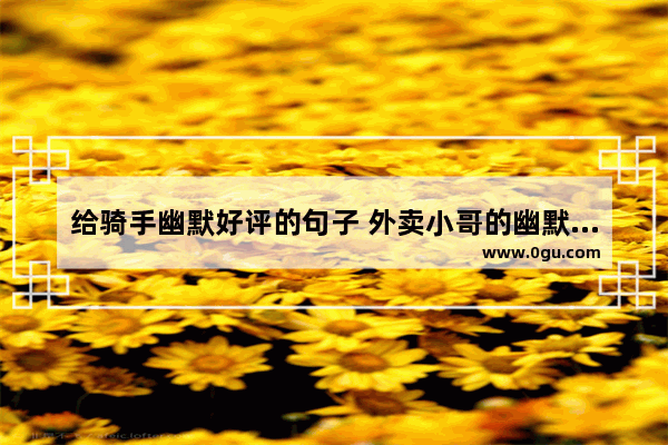 给骑手幽默好评的句子 外卖小哥的幽默句子搞笑