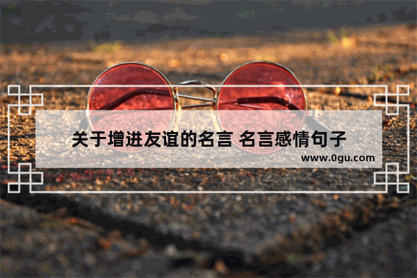 关于增进友谊的名言 名言感情句子