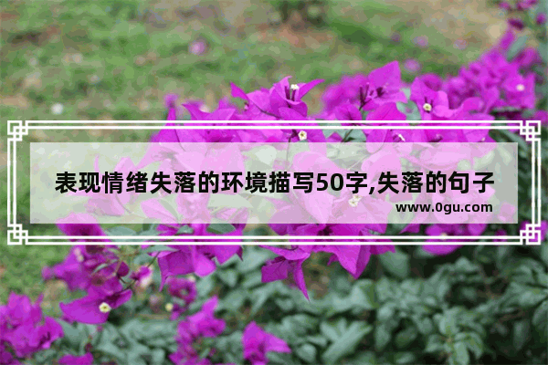 表现情绪失落的环境描写50字,失落的句子说说心情 压抑