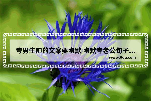 夸男生帅的文案要幽默 幽默夸老公句子大全搞笑