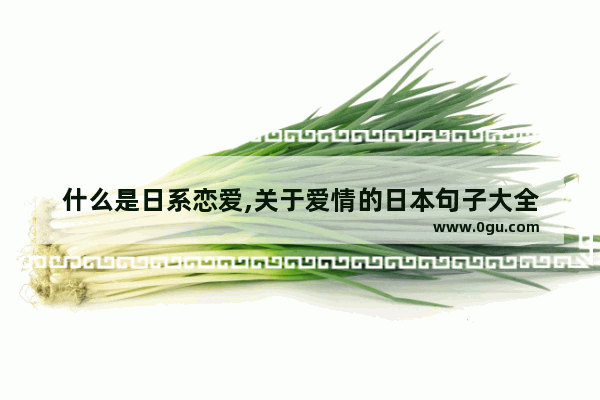 什么是日系恋爱,关于爱情的日本句子大全