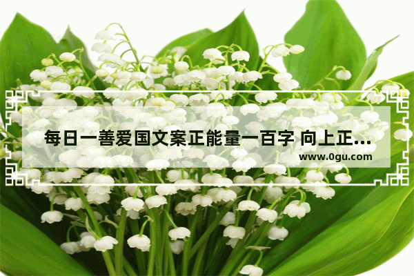 每日一善爱国文案正能量一百字 向上正能量的词语和句子