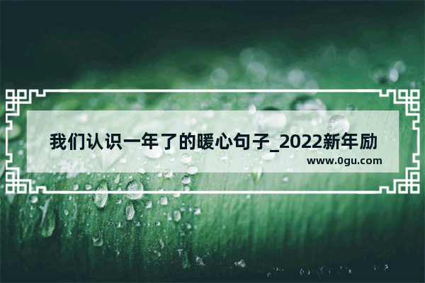 我们认识一年了的暖心句子_2022新年励志暖心句子