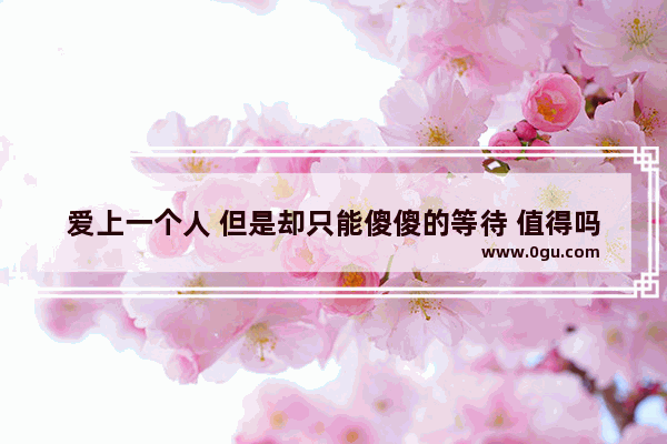 爱上一个人 但是却只能傻傻的等待 值得吗,郁郁而终的爱情句子