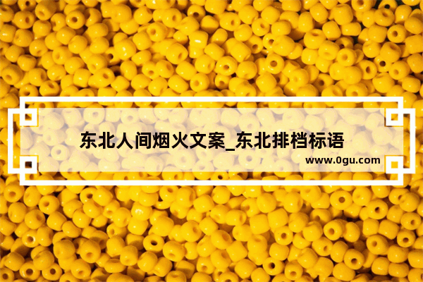 东北人间烟火文案_东北排档标语
