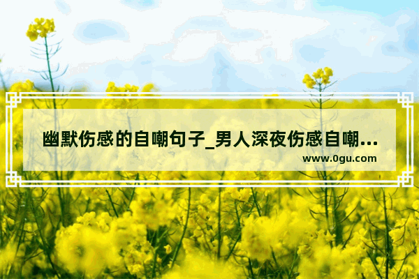 幽默伤感的自嘲句子_男人深夜伤感自嘲的短句