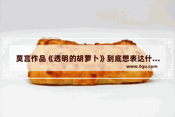 莫言作品《透明的胡萝卜》到底想表达什么,感情含义句子