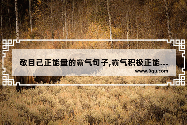 敬自己正能量的霸气句子,霸气积极正能量的句子短句