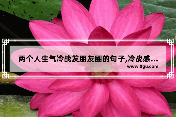 两个人生气冷战发朋友圈的句子,冷战感情句子