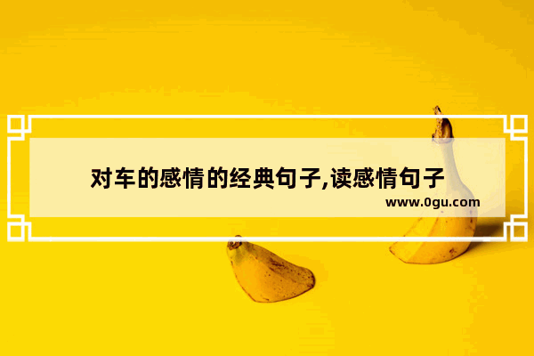 对车的感情的经典句子,读感情句子