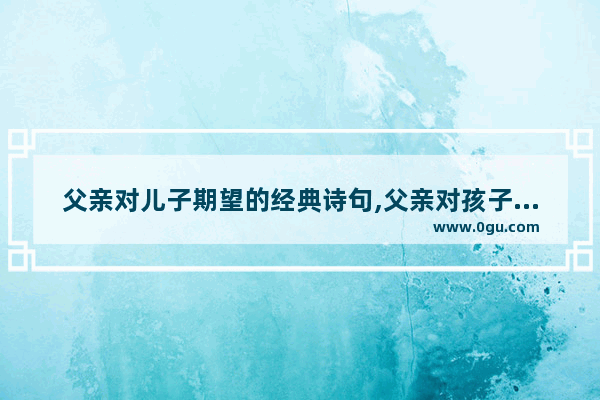 父亲对儿子期望的经典诗句,父亲对孩子人生影响的句子