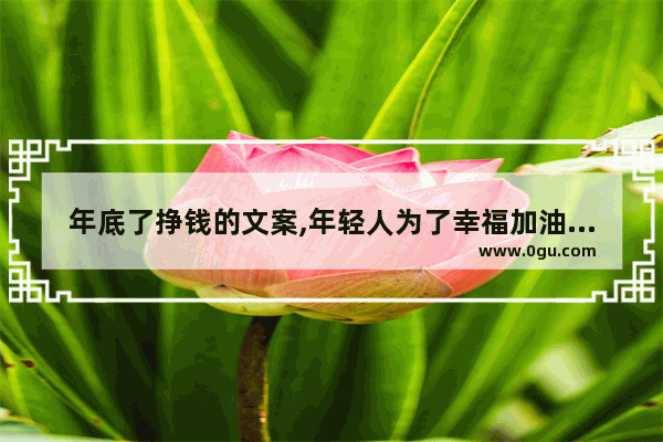 年底了挣钱的文案,年轻人为了幸福加油的句子