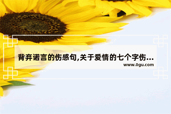 背弃诺言的伤感句,关于爱情的七个字伤感句子