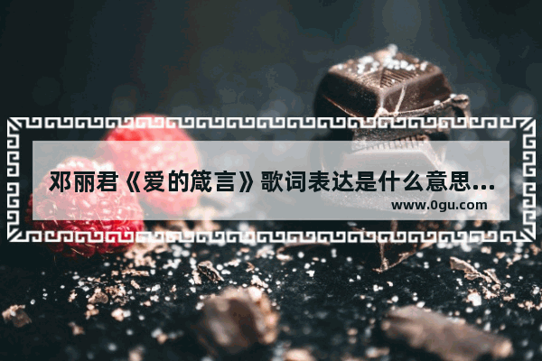 邓丽君《爱的箴言》歌词表达是什么意思,圣经感情句子