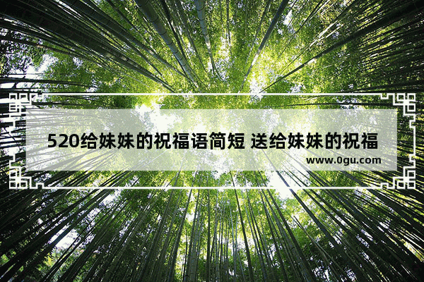 520给妹妹的祝福语简短 送给妹妹的祝福与爱的句子