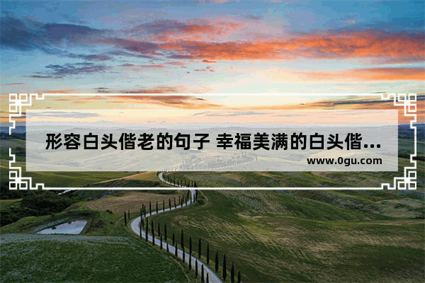 形容白头偕老的句子 幸福美满的白头偕老的句子