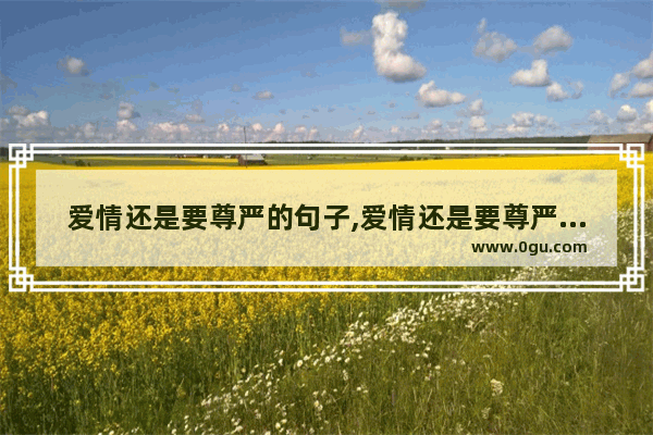 爱情还是要尊严的句子,爱情还是要尊严的句子