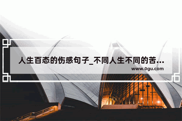 人生百态的伤感句子_不同人生不同的苦文案