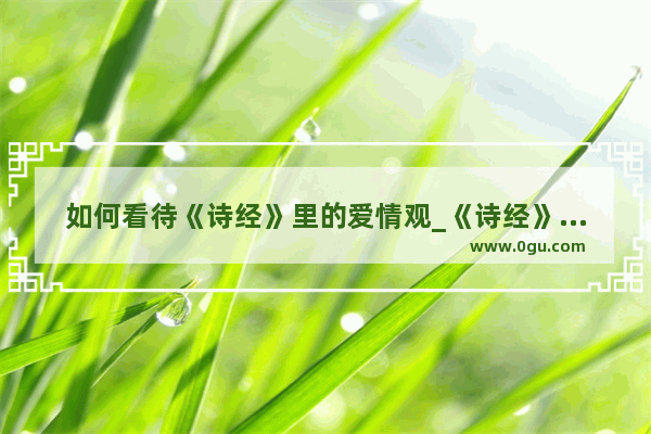 如何看待《诗经》里的爱情观_《诗经》中有哪些比较经典的爱情诗