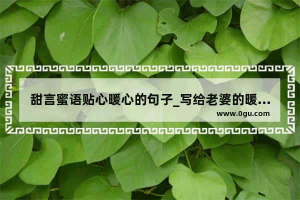 甜言蜜语贴心暖心的句子_写给老婆的暖心句子