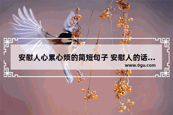 安慰人心累心烦的简短句子 安慰人的话正能量句子简短