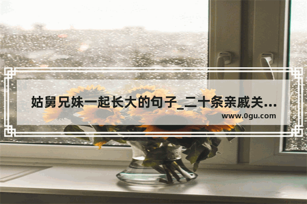 姑舅兄妹一起长大的句子_二十条亲戚关系顺口溜
