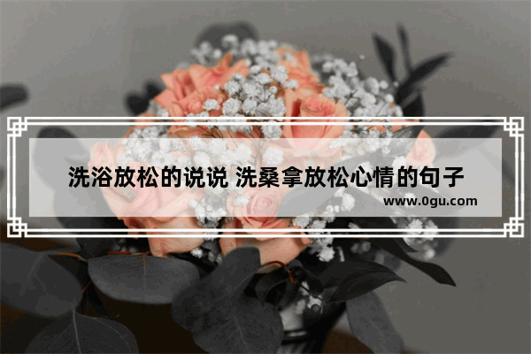 洗浴放松的说说 洗桑拿放松心情的句子