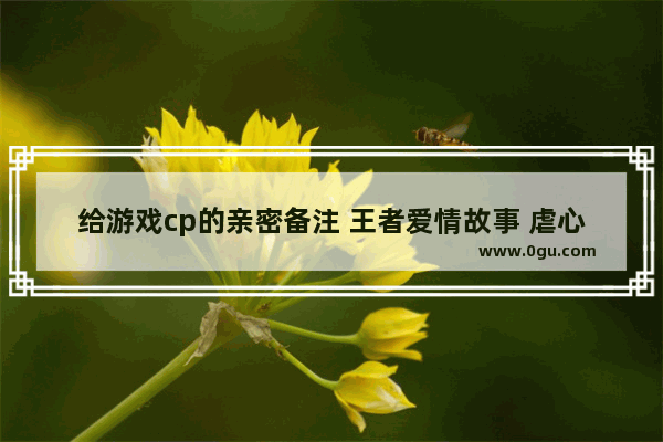 给游戏cp的亲密备注 王者爱情故事 虐心句子