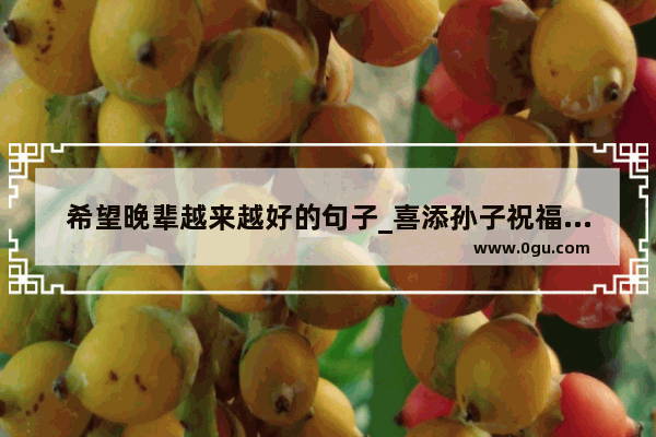 希望晚辈越来越好的句子_喜添孙子祝福语有什么讲究