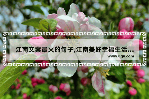 江南文案最火的句子,江南美好幸福生活的句子