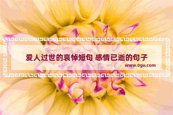 爱人过世的哀悼短句 感情已逝的句子
