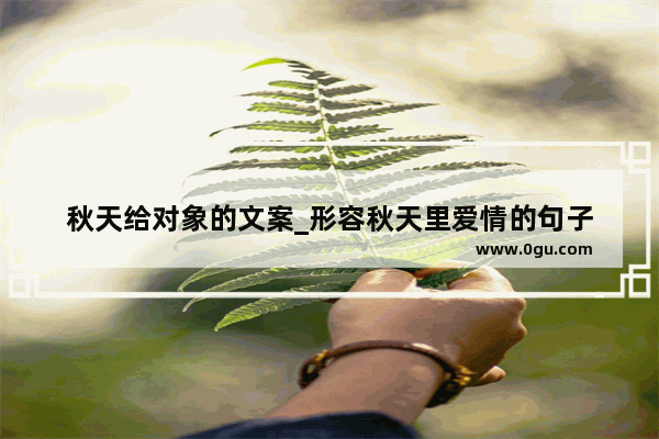 秋天给对象的文案_形容秋天里爱情的句子
