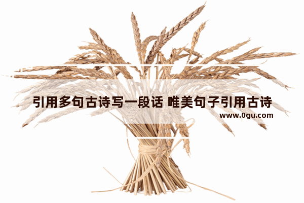 引用多句古诗写一段话 唯美句子引用古诗