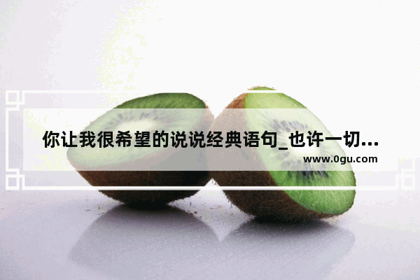 你让我很希望的说说经典语句_也许一切太完美的说说