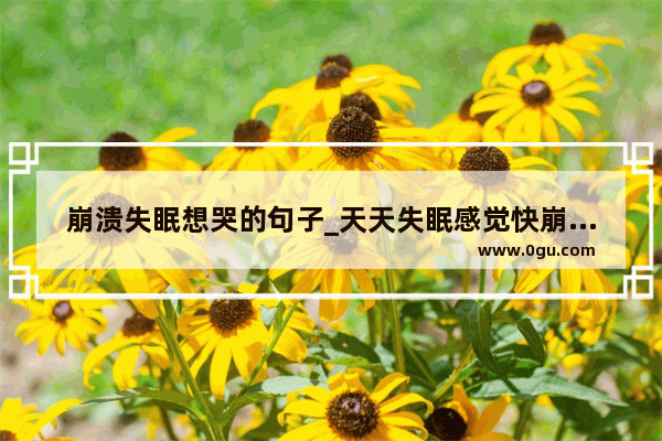 崩溃失眠想哭的句子_天天失眠感觉快崩溃了的说说