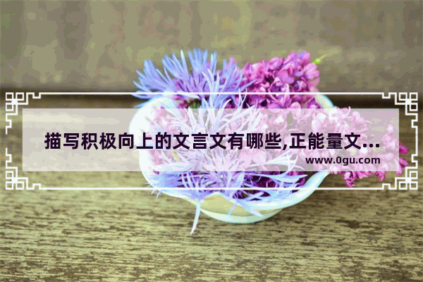 描写积极向上的文言文有哪些,正能量文言文句子简短励志