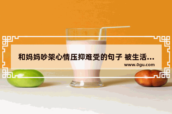 和妈妈吵架心情压抑难受的句子 被生活伤透心的句子说说