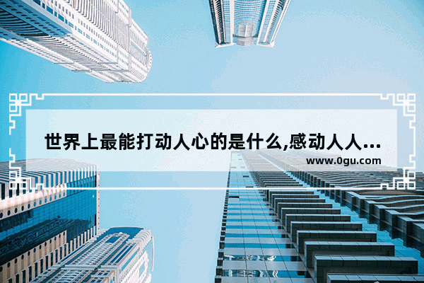 世界上最能打动人心的是什么,感动人人心的爱情句子