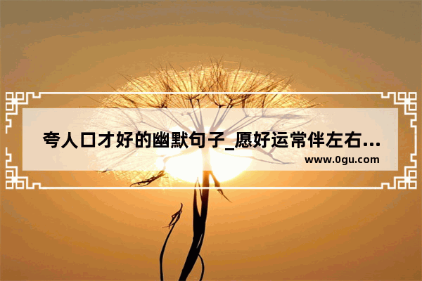 夸人口才好的幽默句子_愿好运常伴左右的句子