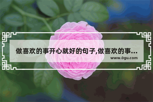 做喜欢的事开心就好的句子,做喜欢的事开心就好的句子